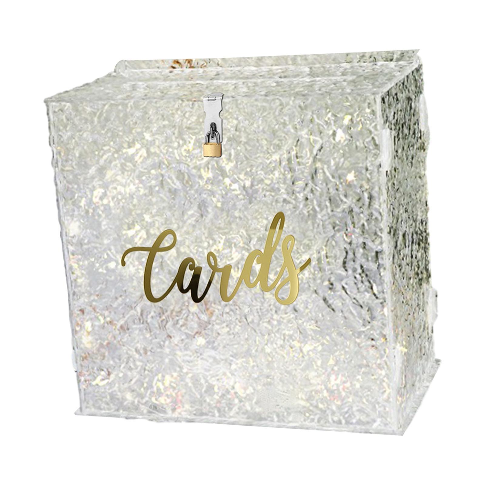 Acrylic Wedding Cards Box with Slot Gift Card Box for Party Anniversary Decor