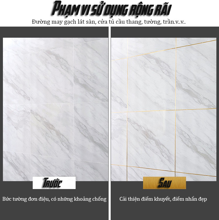Cuộn Decal Dán Viền Gạch Tường Chống Thấm Nước 0,5cmx50m Cao Cấp