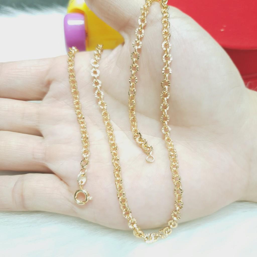 Dây Chuyền Xích Phay Tròn Vàng Vonfram Cao Cấp- Dùng lâu dài tắm rửa thoải mái không đen