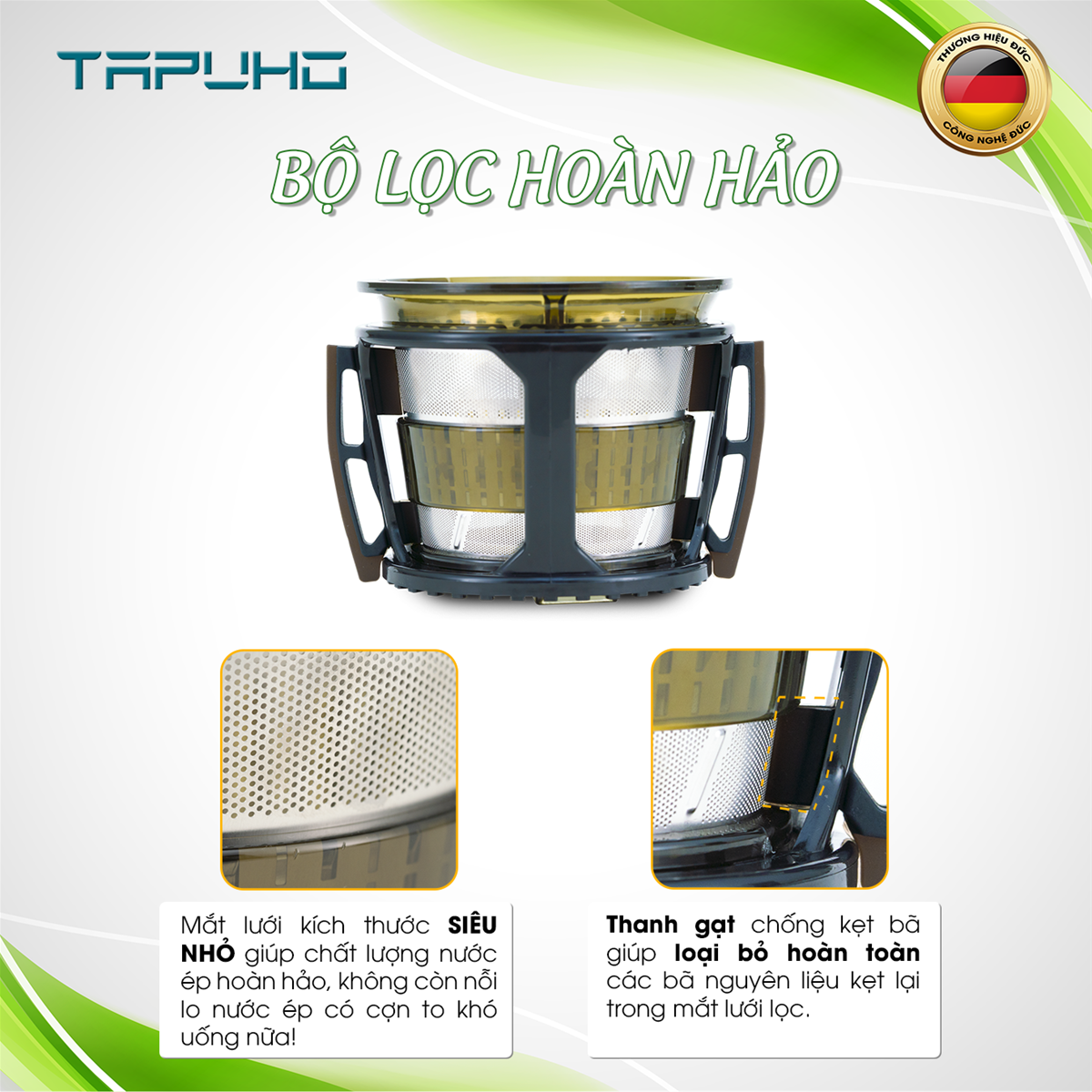 Máy Ép Chậm TAPUHO TS30 | Công Suất 250W | Kiệt Bã 98% | Hàng Chính Hãng