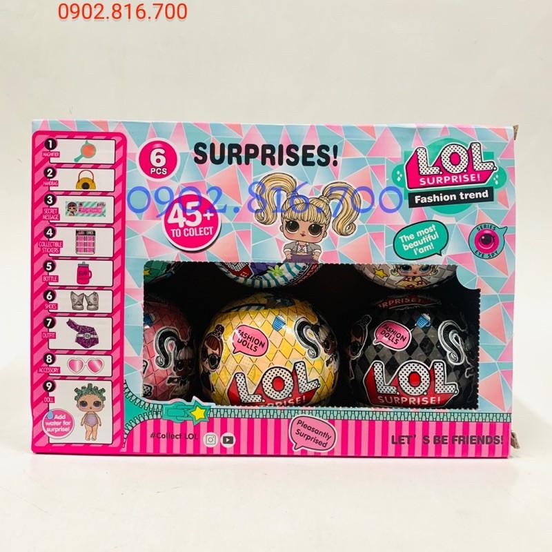 Hộp đồ chơi 6 quả trứng bất ngờ búp bê lấp lánh LOL SURPRISES