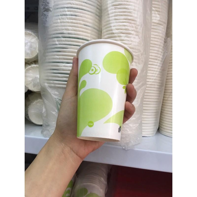 100 cốc giấy 350ml kèm nắp