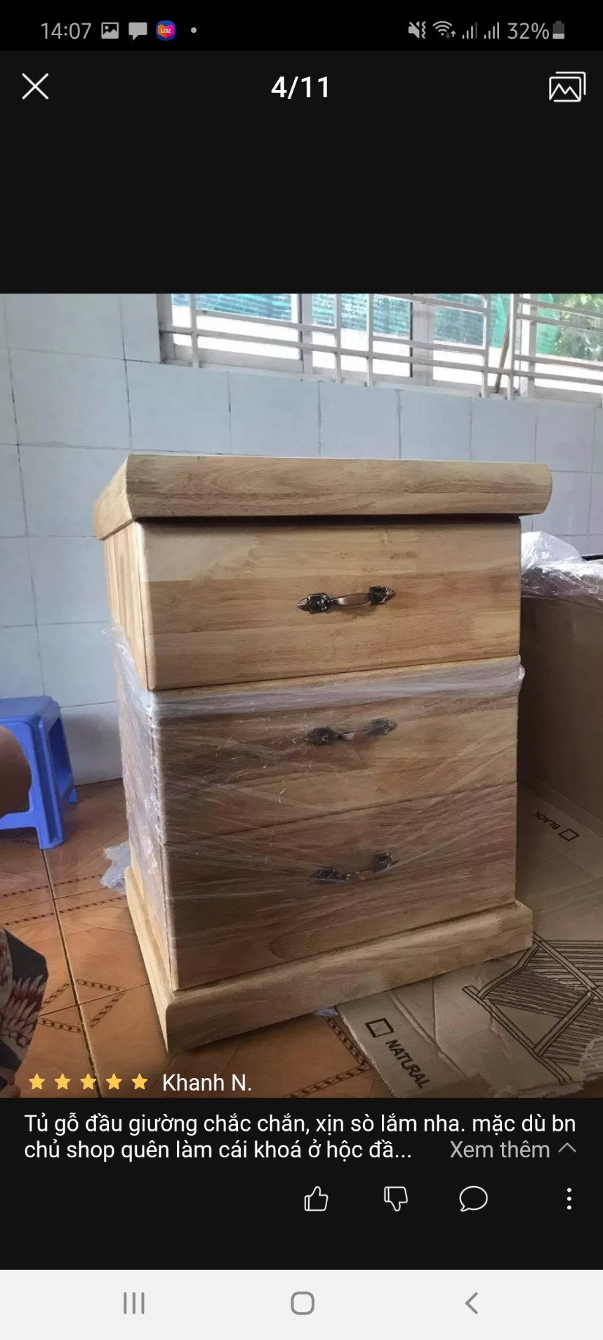 Tủ đầu giường gỗ gõ đỏ Nội Thất