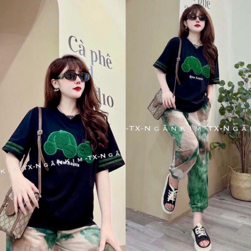 Bộ đồ nữ form rộng thêu loho nhập quảng châu đẹp xuất sắc