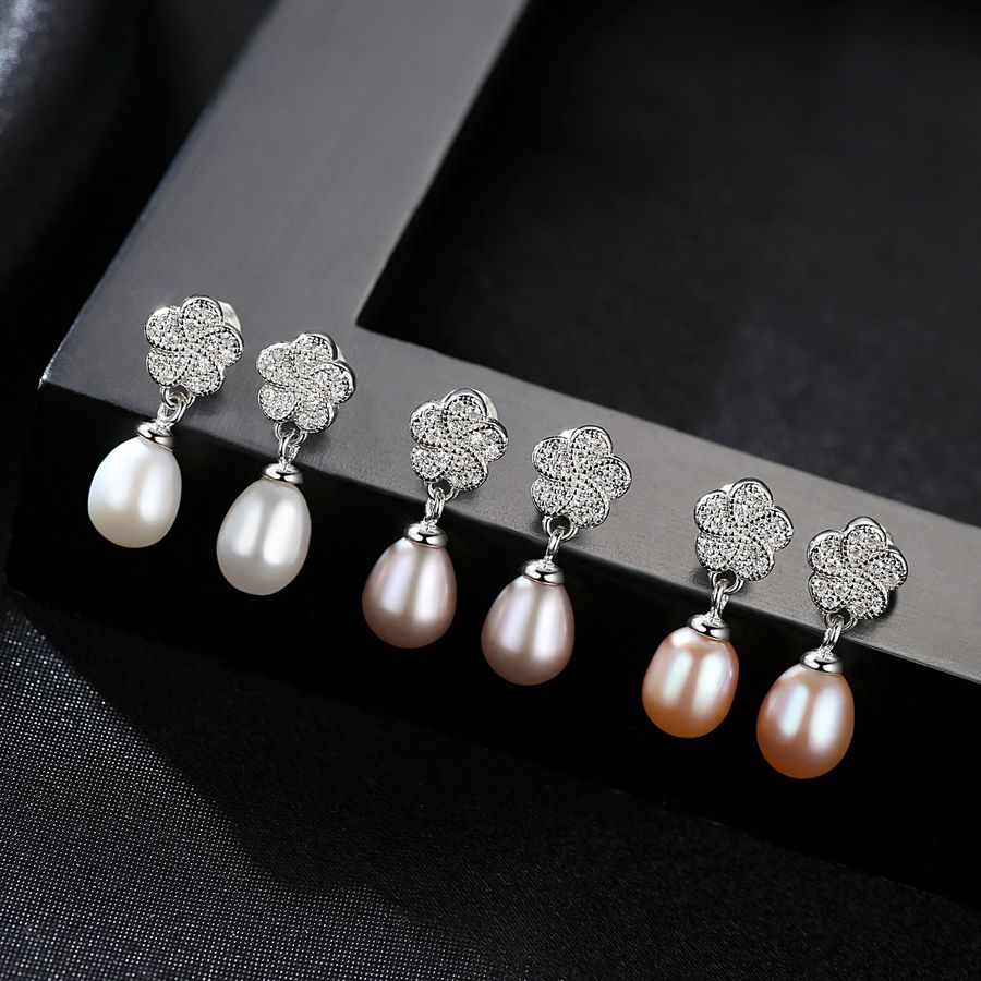 Bông Tai Ngọc Trai Nước Ngọt Thiên Nhiên Cao Cấp - Hoa Anh Đào - Trang Sức Cô Tấm - SAKURA PEARL - CTJ4010