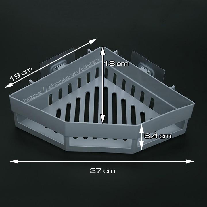  Kệ tam giác dán góc tường để đồ nhà tắm,nhà bếp tiện lợi