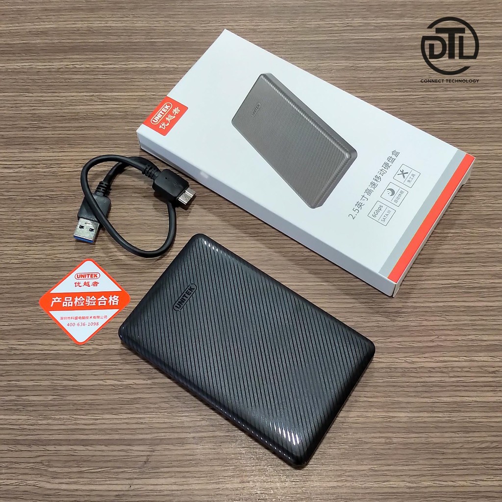 Box gắn HDD Unitek S112ABK Chuẩn Sata 2.5 - Usb 3.0 - Hàng chính hãng