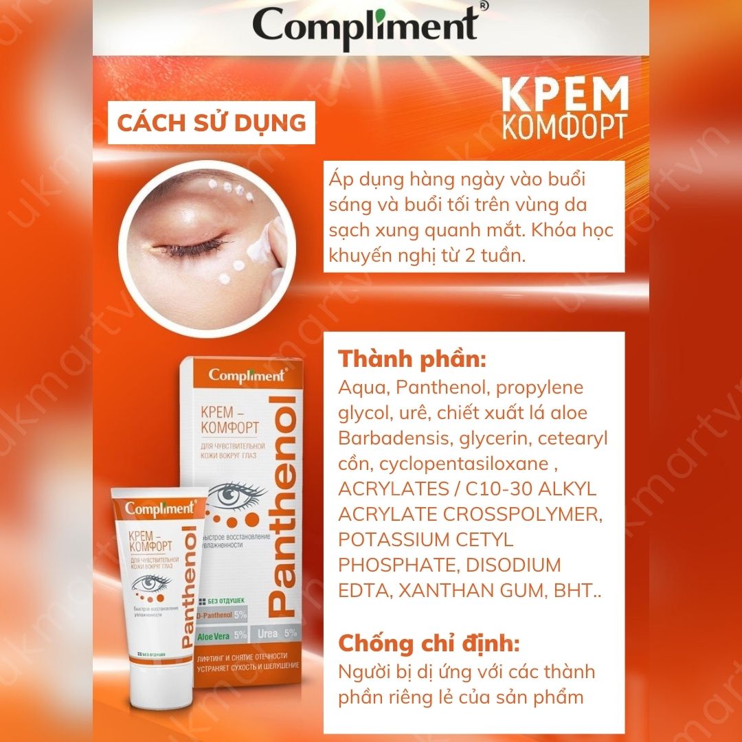 Kem Dưỡng Mắt Compliment 25ml Dịu Da, Giảm Quầng Thâm, Bọng Mắt, Lão Hóa