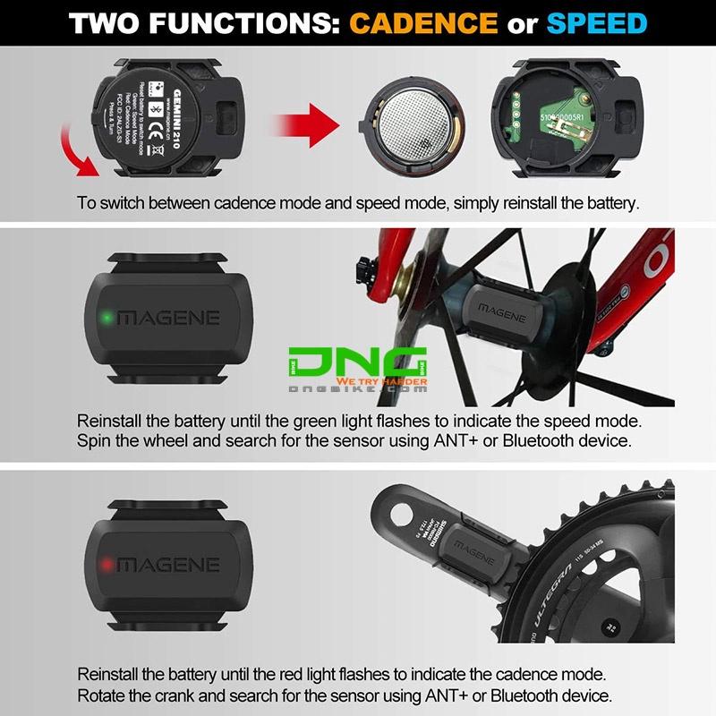 Cảm biến vòng chân Cadence/Speed MAGENE S3+, chống nước chống bụi IP66