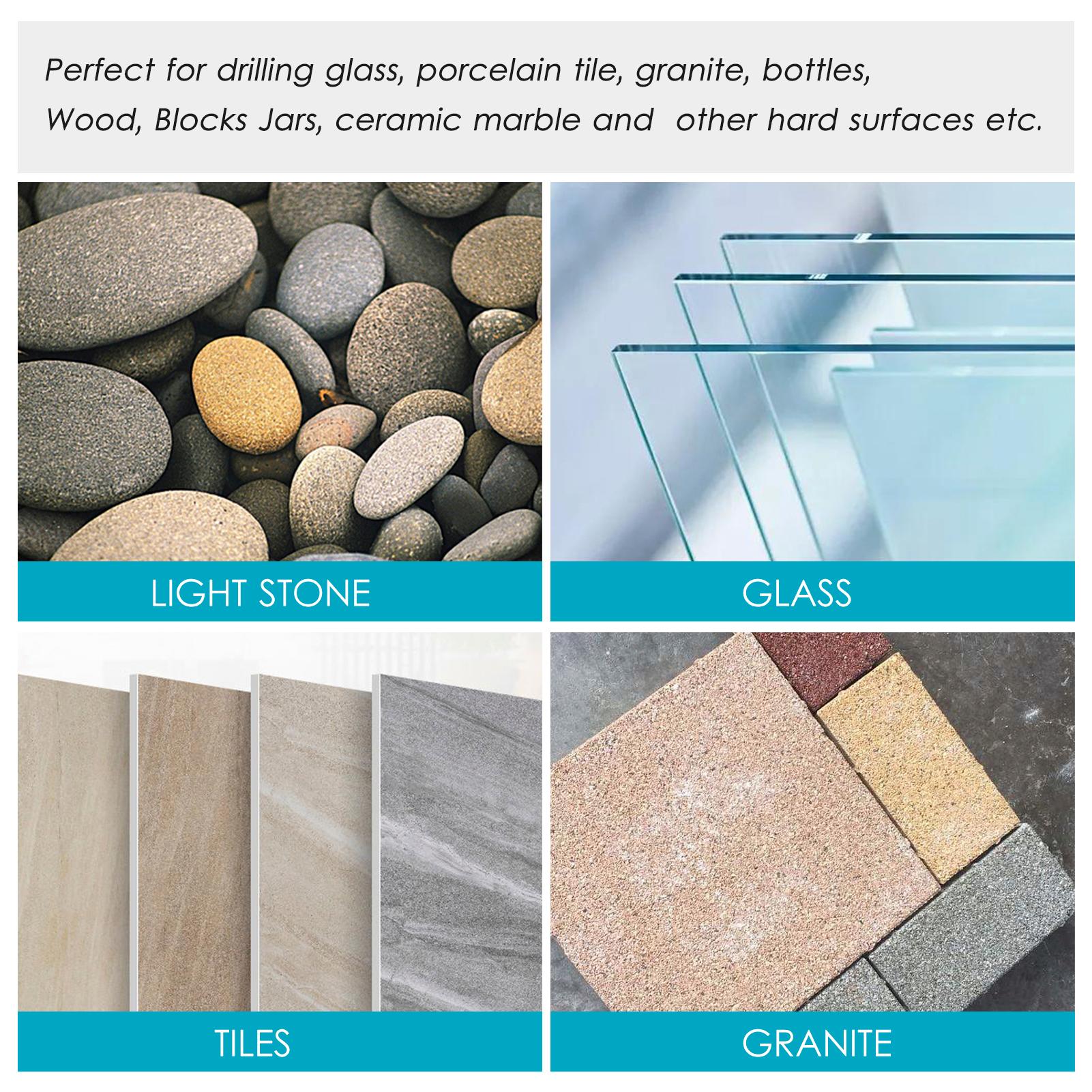 18Pcs Diamond Drill Bits for Ceramic, Diamond Hole Saw Drill Bit Set Kit 0.2in~2in