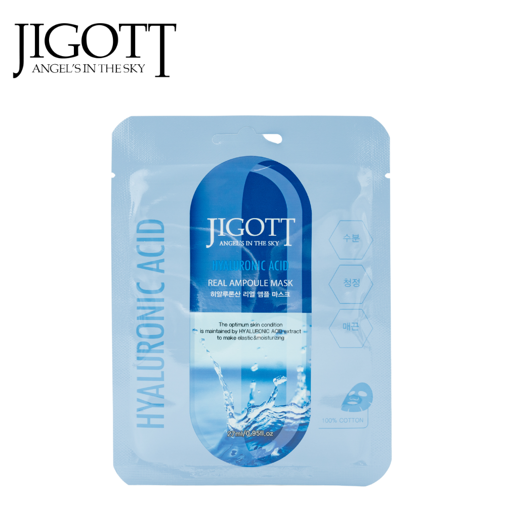 Mặt nạ dưỡng da cấp ẩm Jigott Hyaluronic Acid Real Ampoule Mask (27ml/miếng)