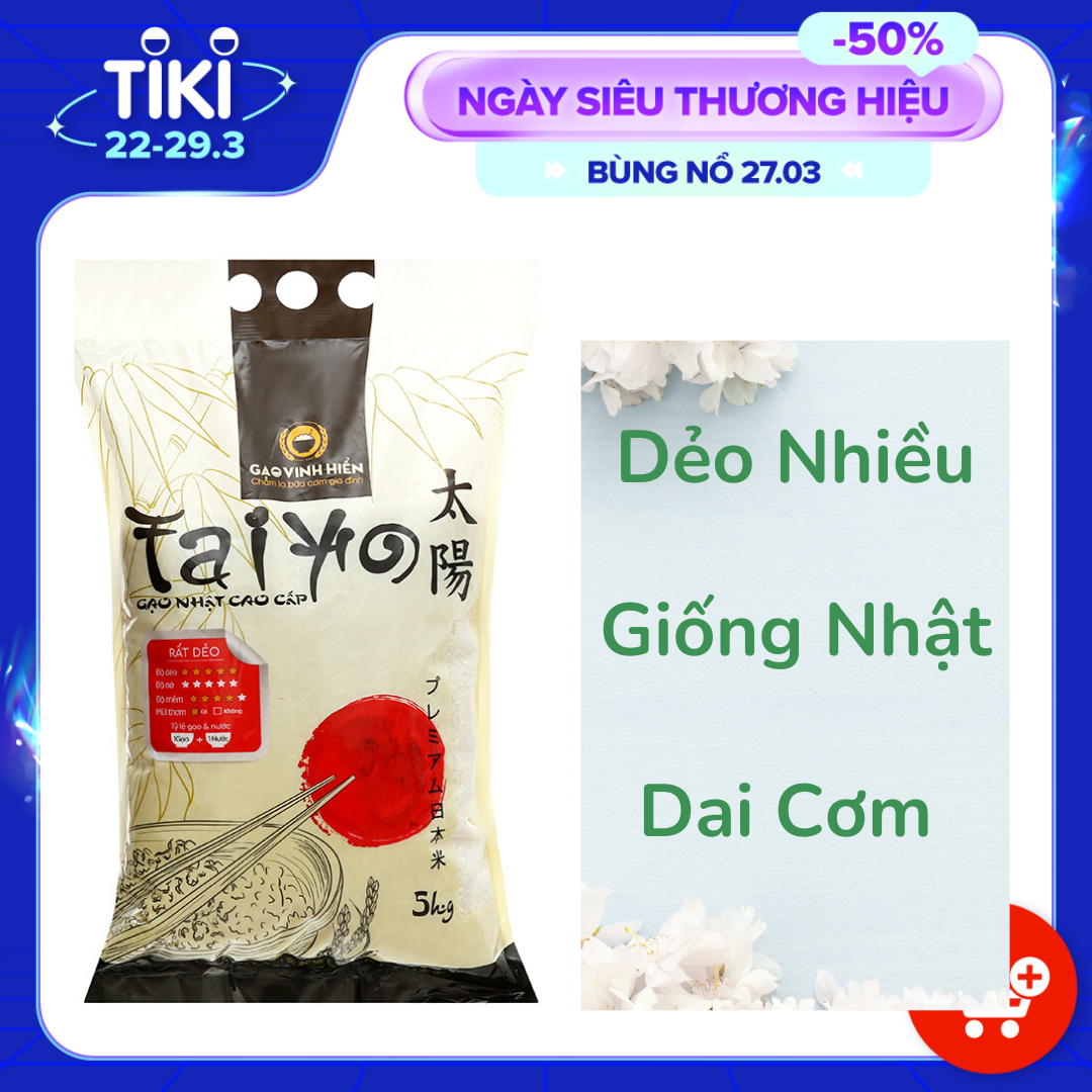 Gạo Nhật Cao Cấp Taiyo - Dẻo Nhiều (5kg)