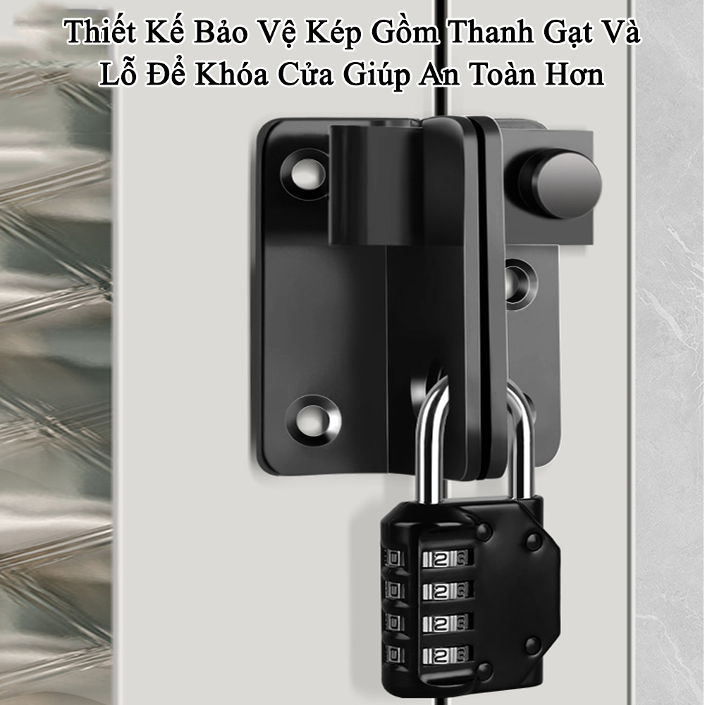 Chốt Khóa Cài Cửa Loại Lớn Có Lỗ Cài KUNBE Gài Cây Gạt Dày Dặn Chắc Chắn An Toàn Cao Cấp Tiện Dụng
