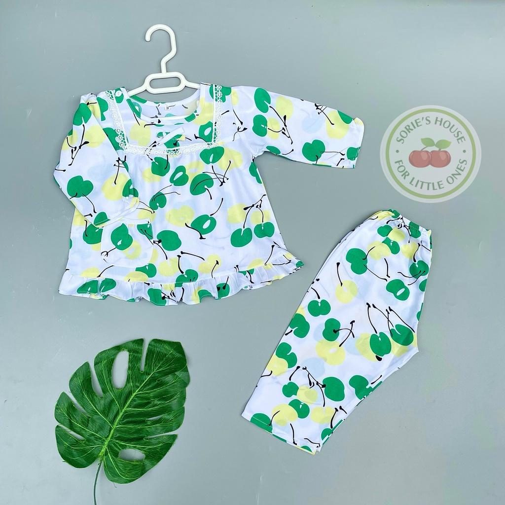 Bộ tole/bộ lanh DÀI TIỂU THƯ cài vai mặc nhà bé gái