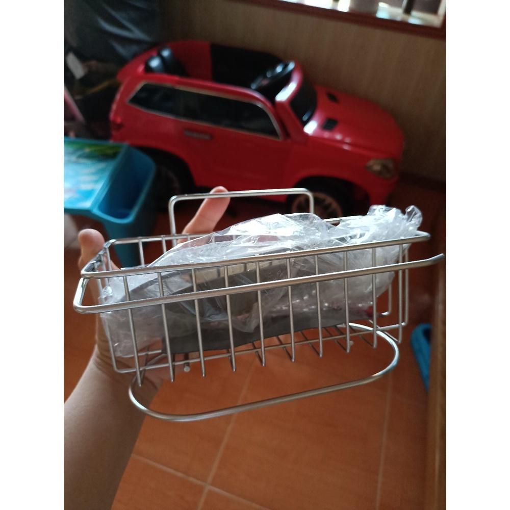 Giá để giẻ rửa bát inox 304 có khay hứng nước tiện dụng