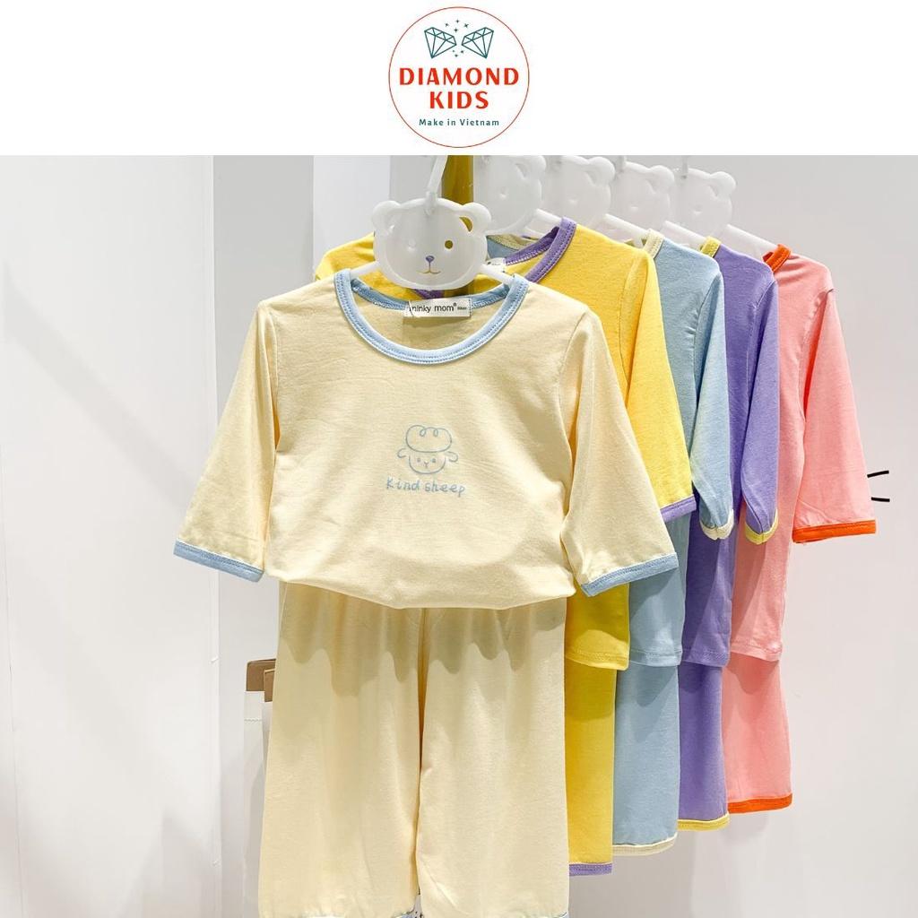 Bộ Quần Áo Dài Tay MINKY MOM Thun Lạnh cho Trẻ Em Bé Trai Bé Gái In Hình Dễ Thương vải mềm mịn thoáng mát TD21