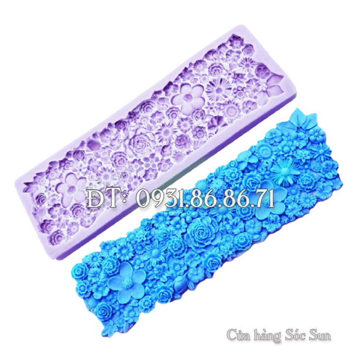 Khuôn silicon viền hoa dại - Mã số 1723