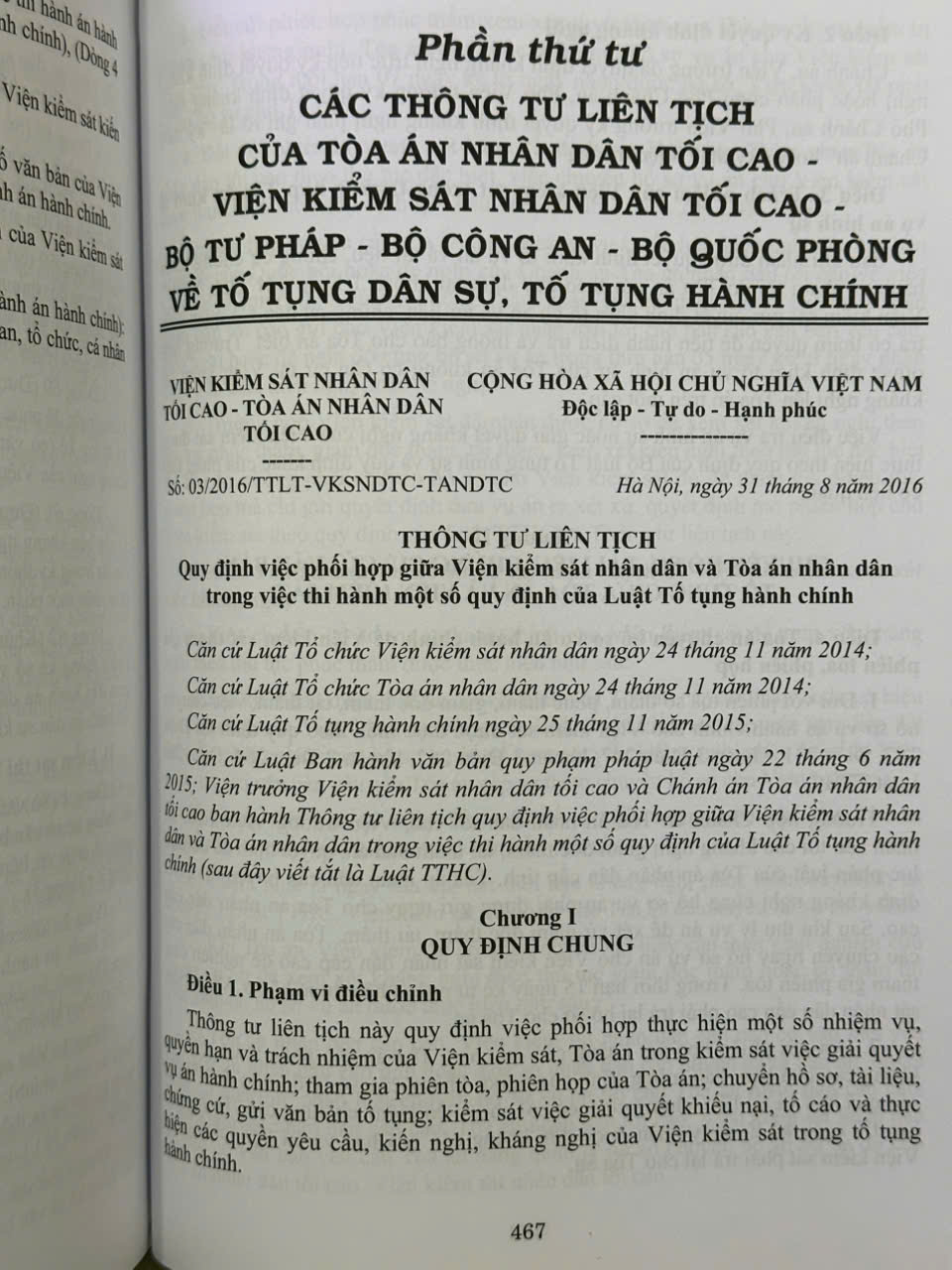 Các Thông Tư Liên Tịch Của Tòa Án Nhân Dân Tối Cao, VKSNDTC về Hình Sự, Tố Tụng Hình Sự, Dân Sự, Tố Tụng Dân Sự
