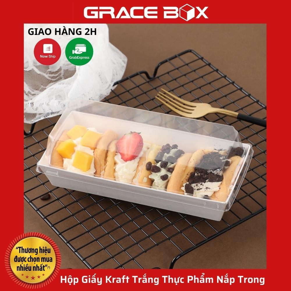 Lốc 10 Hộp Giấy Kraft Trắng Thực Phẩm Nắp Trong