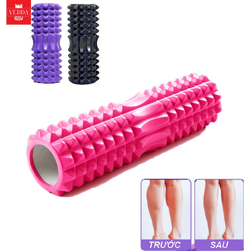 Bộ con lăn cột sống Foarm Roller 45*13 cm và thản yoga TPE 6mm.Ống lăn massage giãn cơ yoga, gym