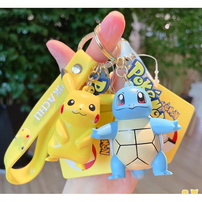 Móc chìa khóa Pokemon Pikachu Rùa nước Vịt ngốc nghếch Rồng lửa Fat Ding Ếch hạt giống