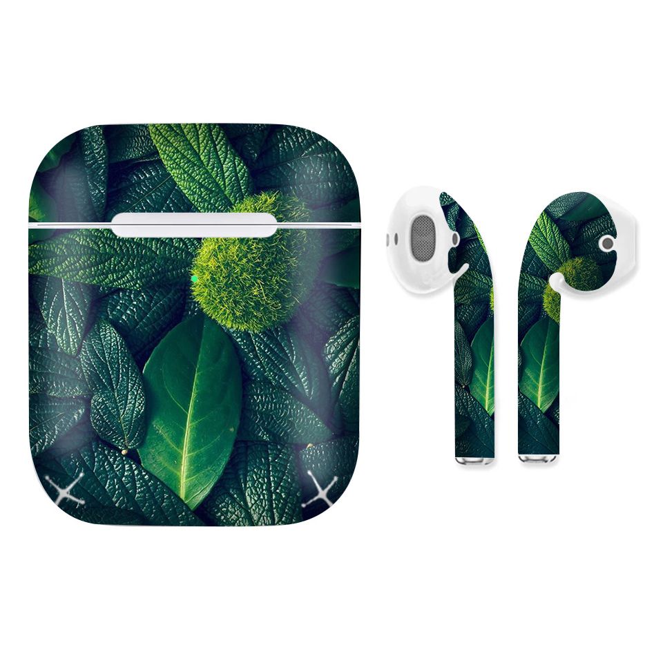 Miếng dán skin chống bẩn cho tai nghe AirPods in hình Thiên nhiên và lá cây - tnx020 (bản không dây 1 và 2