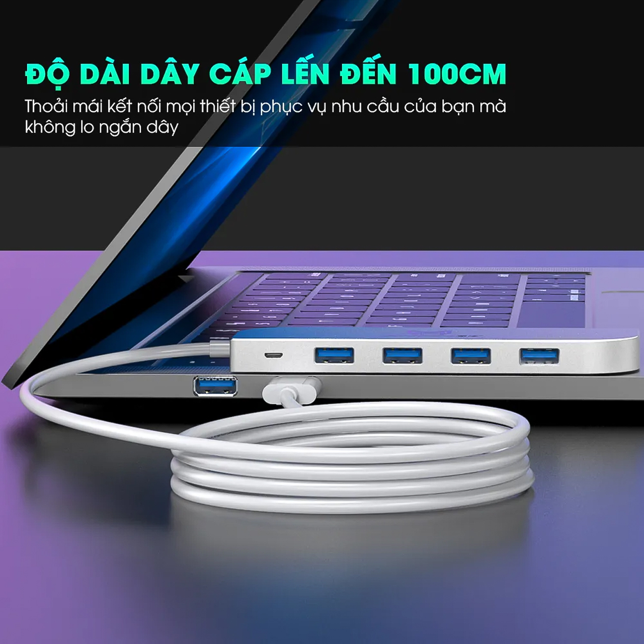 HUB USB 2.0 Cao Cấp Vinetteam MK-U-0401A Thiết Bị Mở Rộng USB Kết Nối Dễ Dàng Cho Laptop và PC - hàng chính hãng