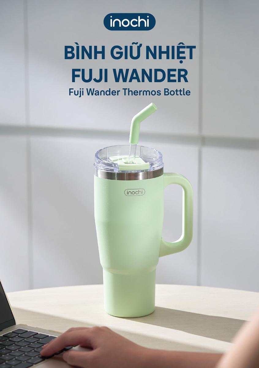 Bình Giữ Nhiệt Fuji Wander 950 ml - Inochi HNK.BFWN.0950 - Màu Vàng Nhạt, Xanh Cốm