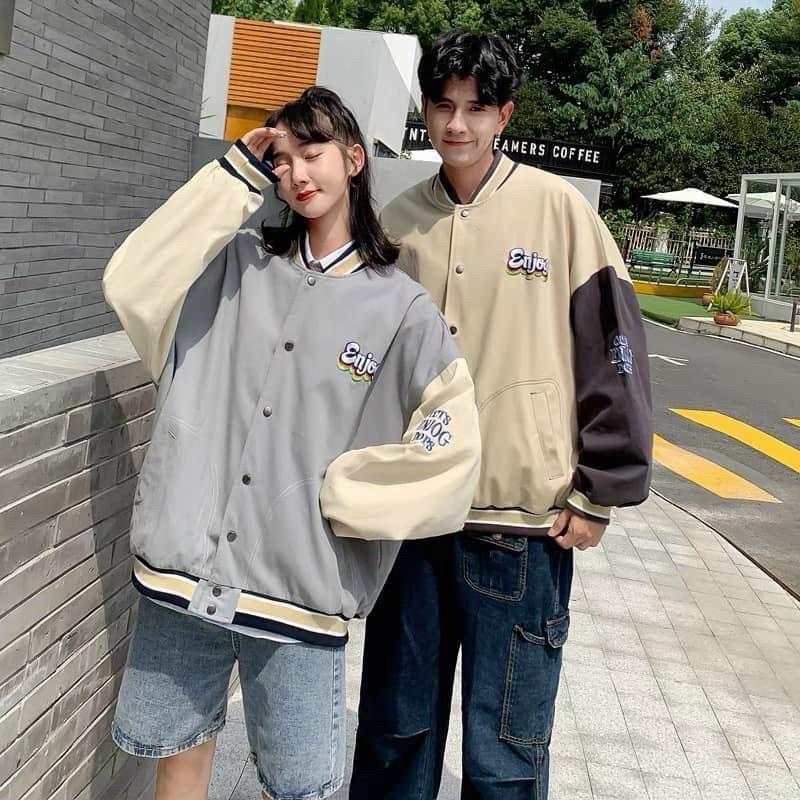 Áo Bomber Dù ENJOG Chất Dù 2 Lớp Dày Đẹp Form chuẩn Unisex Nam Nữ Couple