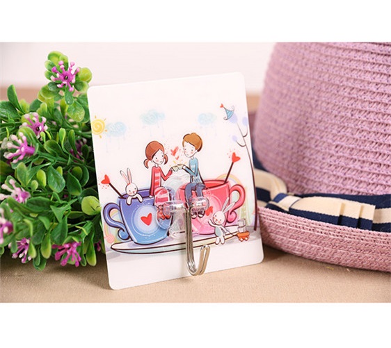 Combo 2 móc dán tường in hình ngộ nghĩnh kích thước 8.5cm * 7.5cm (GIAO MÀU NGẪU NHIÊN)