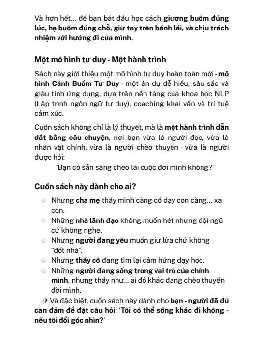 Sách CÁNH BUỒM TƯ DUY