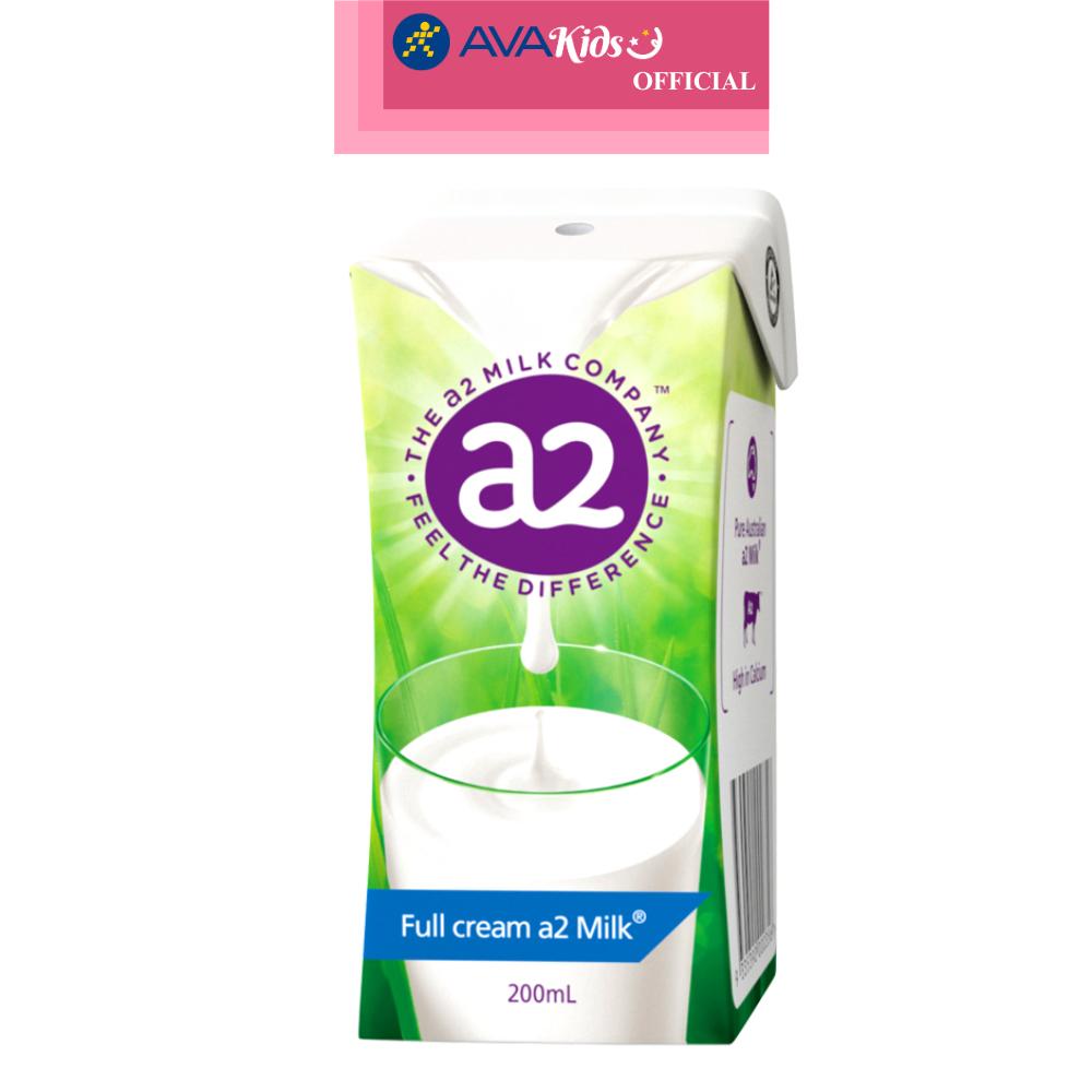 Lốc 6 hộp sữa tươi tiệt trùng a2 Milk không đường 200 ml (từ 1 tuổi) - Hàng Chính Hãng