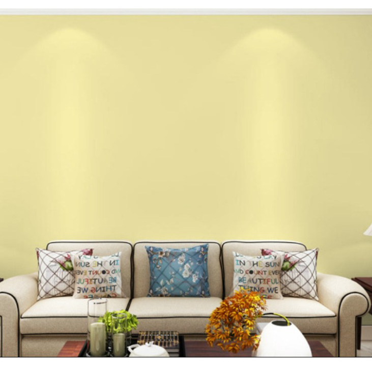 Combo 10 mét giấy dán tường, decal dán tường trang trí nhà cửa VÀNG NHẠT NHÁM khổ 45cm