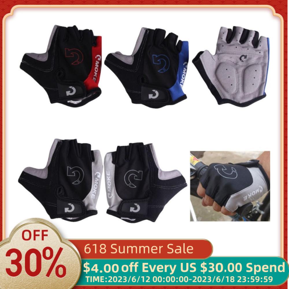 Half Fing Fing Cycling Găng tay chống trượt gel pad xe máy MTB Găng tay xe đạp nam Color: Red Size: XL