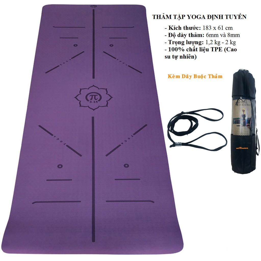 Thảm Tập Yoga Định Tuyến Hãng Amalife – Chọn Size - Tặng Bao Thảm Tập Yoga Định Tuyến và Dây Buộc Thảm Yoga