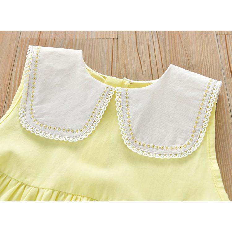 Váy bé gái tiểu thư sát nách cotton mát mẻ HÀNG QUẢNG CHÂU CAO CẤP - VBG16 đầm bé gái 1- 6 tuổi