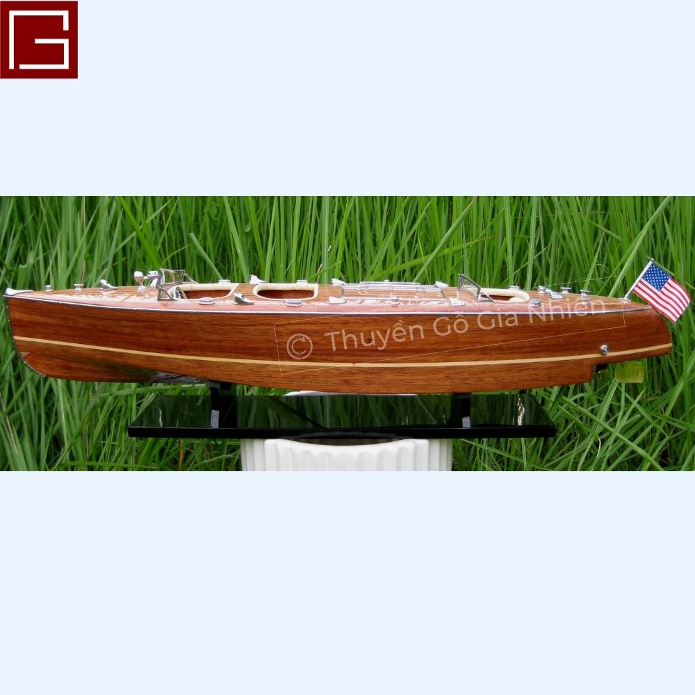Mô Hình Thuyền Gỗ Phong Thủy Dạng Thuyền Đua Tốc Độ TYPHOON NATURAL WOOD FINISHED Chính Hãng Hàng Xuất Khẩu Chất Lượng Cao