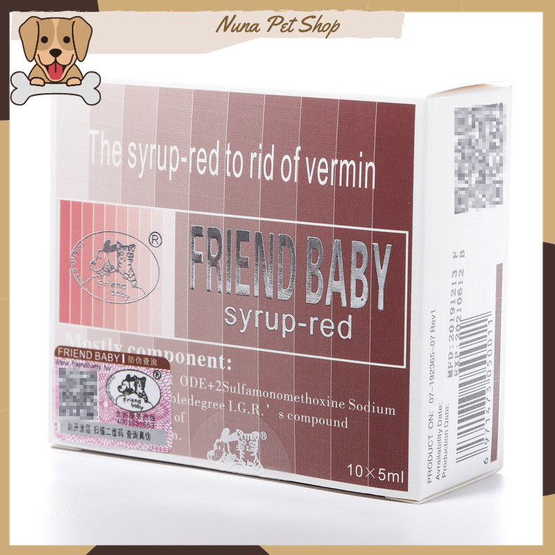 Siro uống chống giun sán cho chó mèo Friend Baby 5ml