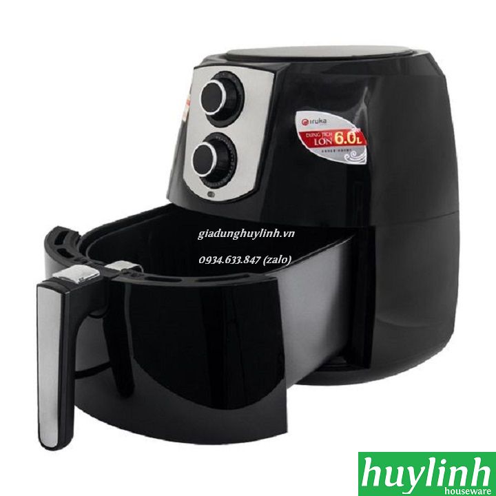 Nồi Chiên Không Dầu Iruka I-67 - Đen - Hàng Chính Hãng
