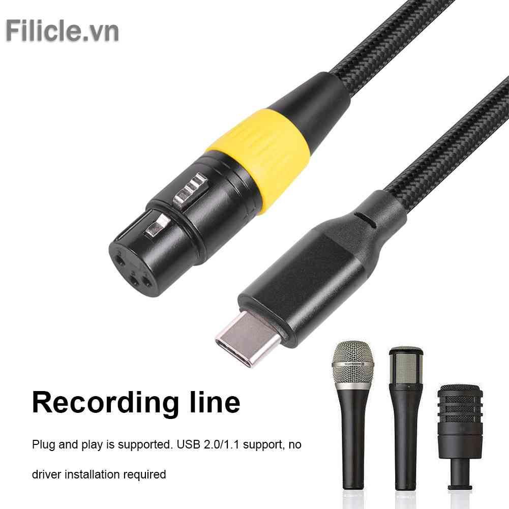 Cáp ChuyểN ĐổI Âm Thanh Micro LoạI C USB 2.0 Sang XLR 3 Pin