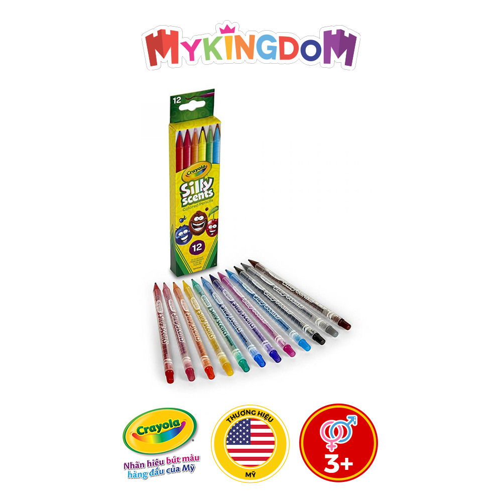 Bộ bút chì màu CRAYOLA gồm 12 màu dạng văn có mùi hương 687402