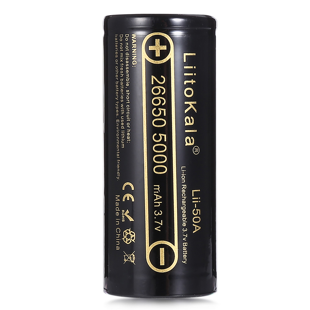 Pin sạc Liitokala 26650 5000 mAh Lii-50A 3.7V Dung Lượng Cao Li-Ion cho đèn pin, sạc dự phòng... Hàng Chính Hãng