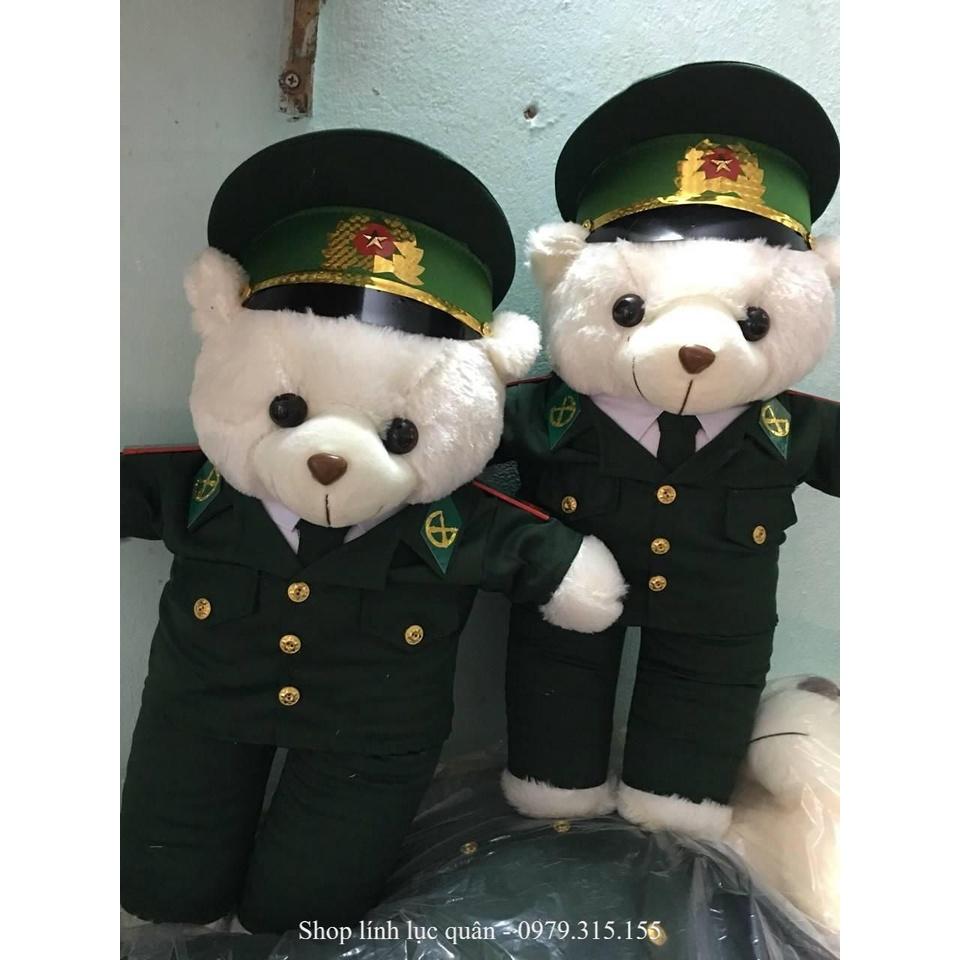 Gấu bông Quân đội Bộ đội Biên phòng 55cm ( có in tên, tiết, quân hàm