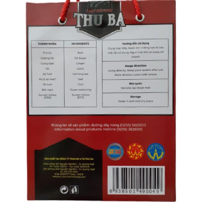 , Combo 2 hộp khô bò Thu Ba 250gr tặng 1 gói 35gr, ăn vặt đọc sách. Sản phẩm OCOP 4 sao Quảng Ngãi