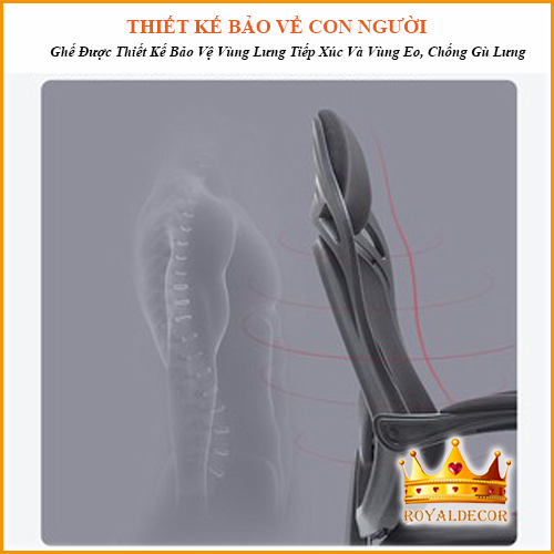 Ghế Văn Phòng Làm Việc Tại Nhà, Ghế Xoay Ngồi Máy Tính Cao Cấp, Có Lưng Lưới Thoáng Máy Và Có Gác Chân Tiện Lợi Để Nghỉ Ngơi... - RoyalDecorHN