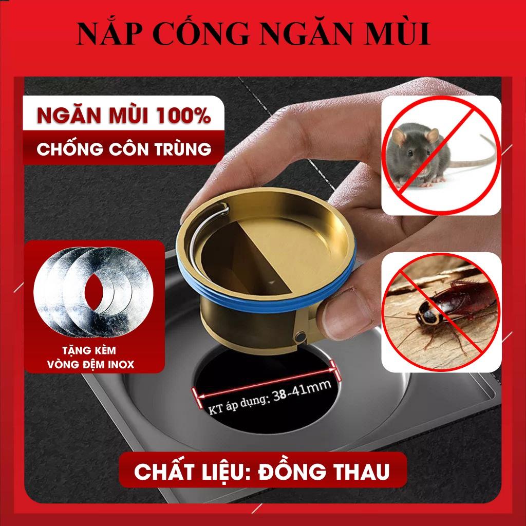 Nắp đậy cống ngăn mùi hồi chống côn trùng thoát nước một chiều cho sàn nhà tắm nhà vệ sinh bằng đồng N030