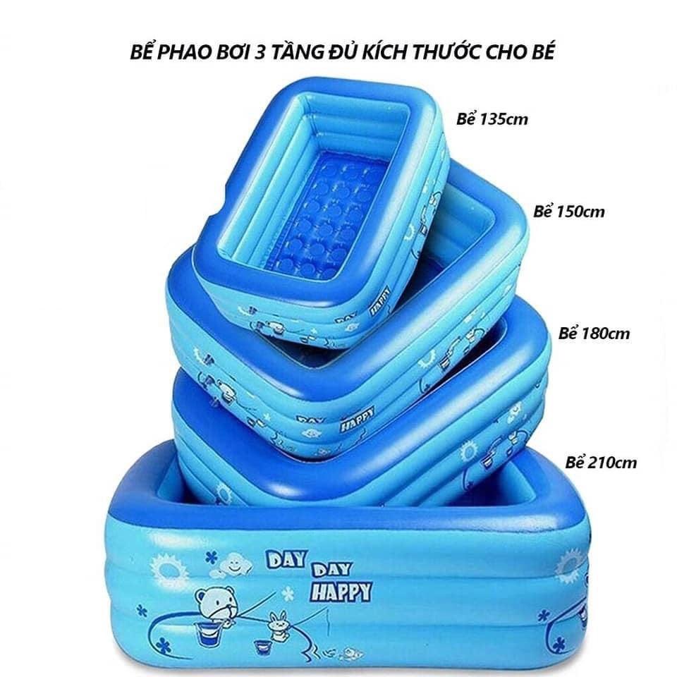 BỂ BƠI PHAO BƠI 1,2M/1,3M/1,5M/1,8M/2,1M CHỮ NHẬT 3 TẦNG -