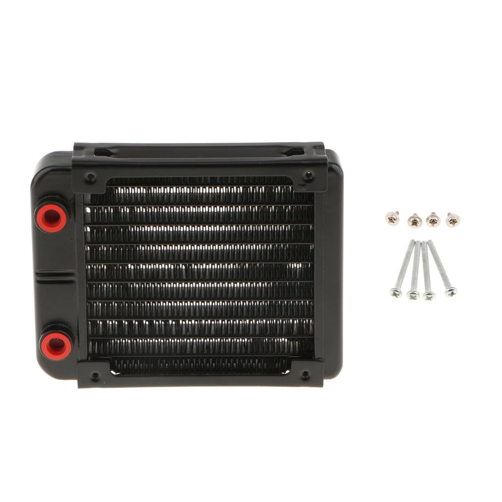 2x G1/4 10 Pipe Aluminum Heat Exchanger Radiator PC CPU Water Cooling 120mm