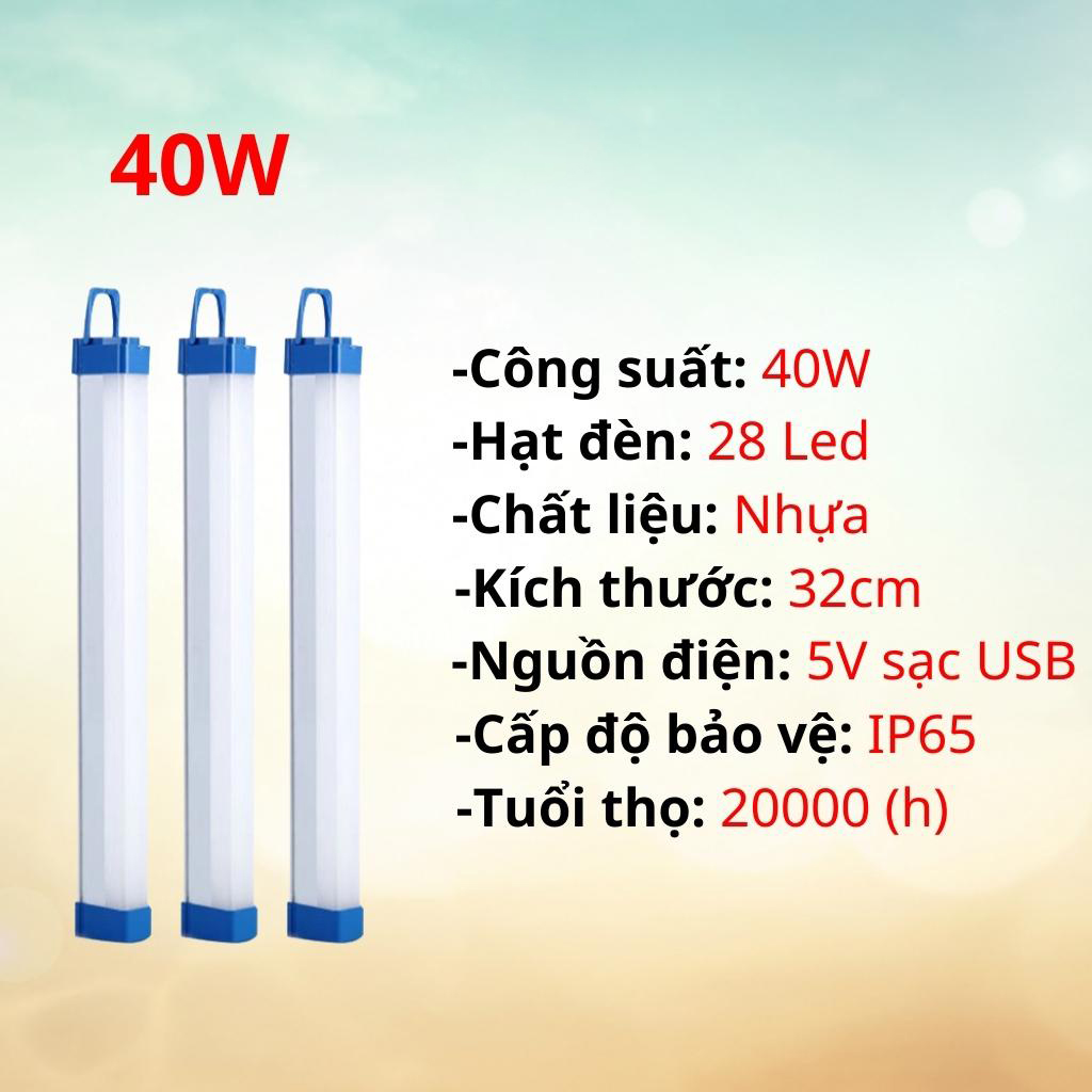 Đèn Led Chiếu Sáng Tích Điện 3 Chế Độ Sáng, 2 Đầu Có Nam Châm, Sạc USB, Mang Đi Cắm Trại, Dùng Khi Cúp Điện Tiện Lợi