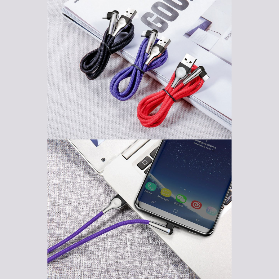 [Hàng Chính Hãng] Cáp sạc nhanh và truyền dữ liệu siêu bền Baseus Sharp Bird Type C cho Game thủ (Quick charge 3.0, Metal MVP Elbow Mobile Game Cable) LV342